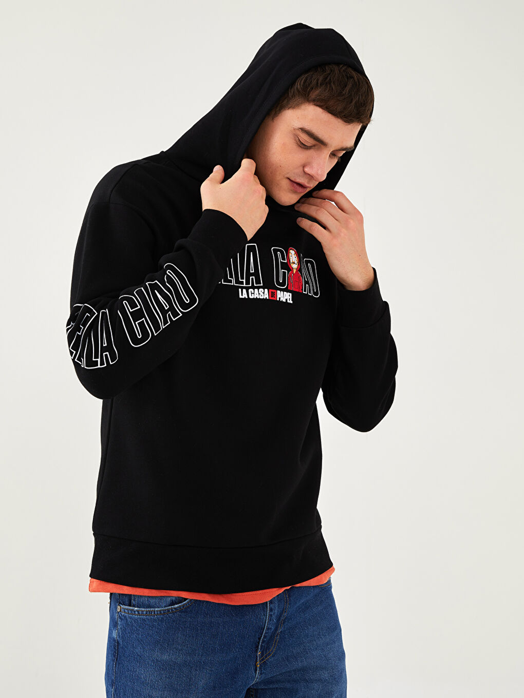 Oversize Long Sleeve La Casa De Papel Printed Men's Thick Hoodie-2