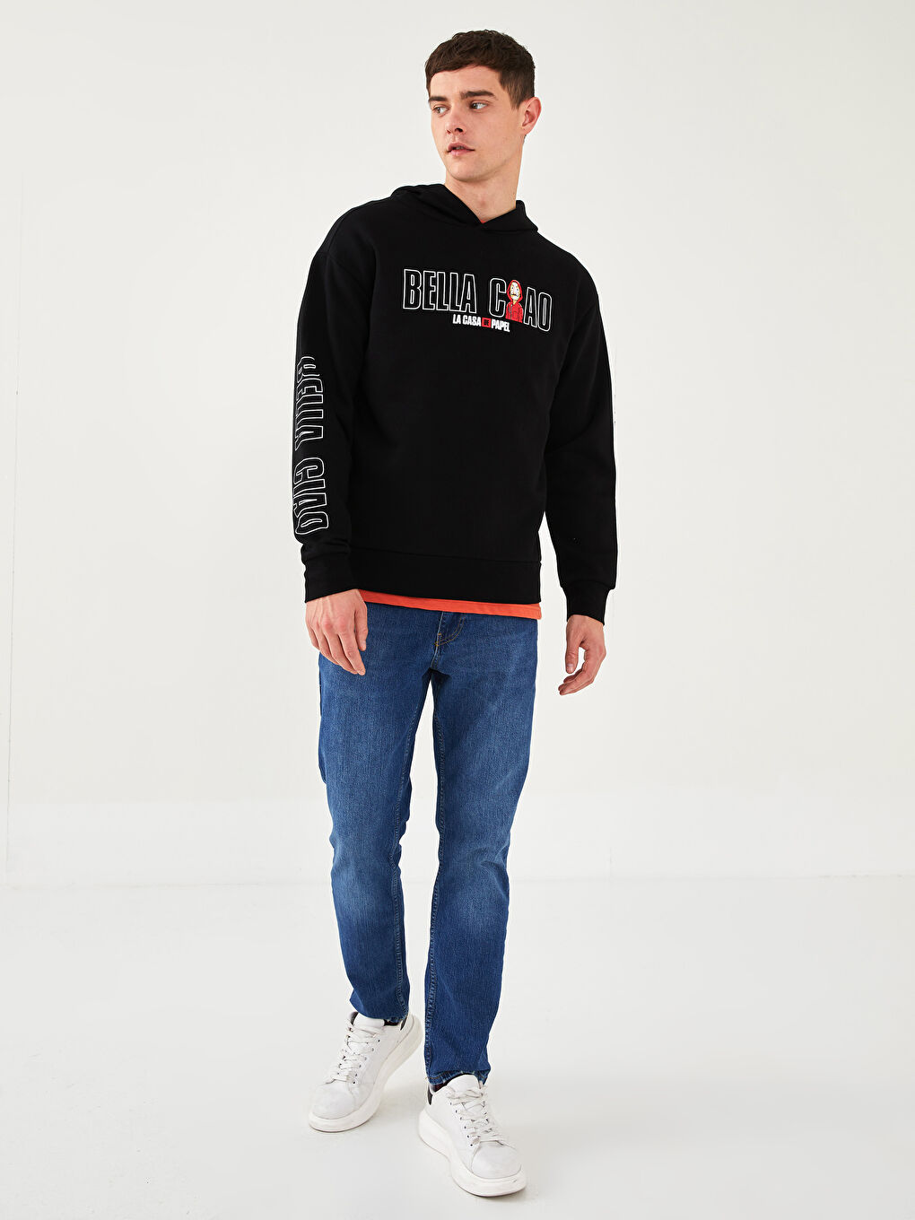 Oversize Long Sleeve La Casa De Papel Printed Men's Thick Hoodie-4