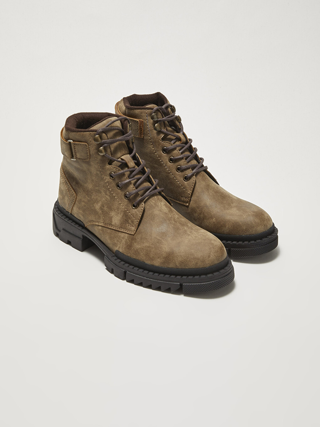 Botte À Lacets À Semelle Épaisse Pour Hommes
