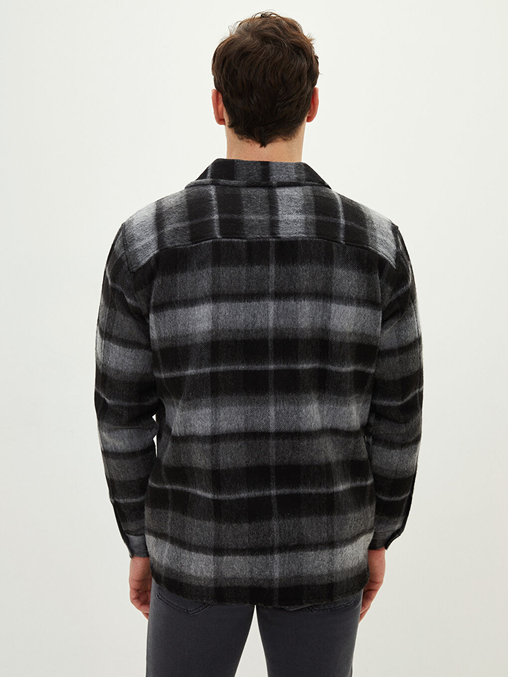 Relaxed Fit Long Sleeve Plaid Men's Lumberjack Shirt Jacket-5