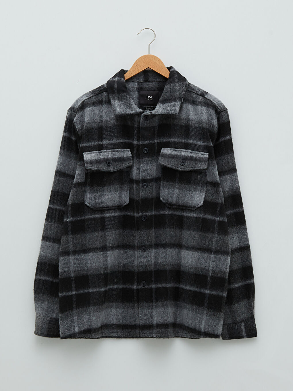 Relaxed Fit Long Sleeve Plaid Men's Lumberjack Shirt Jacket-6