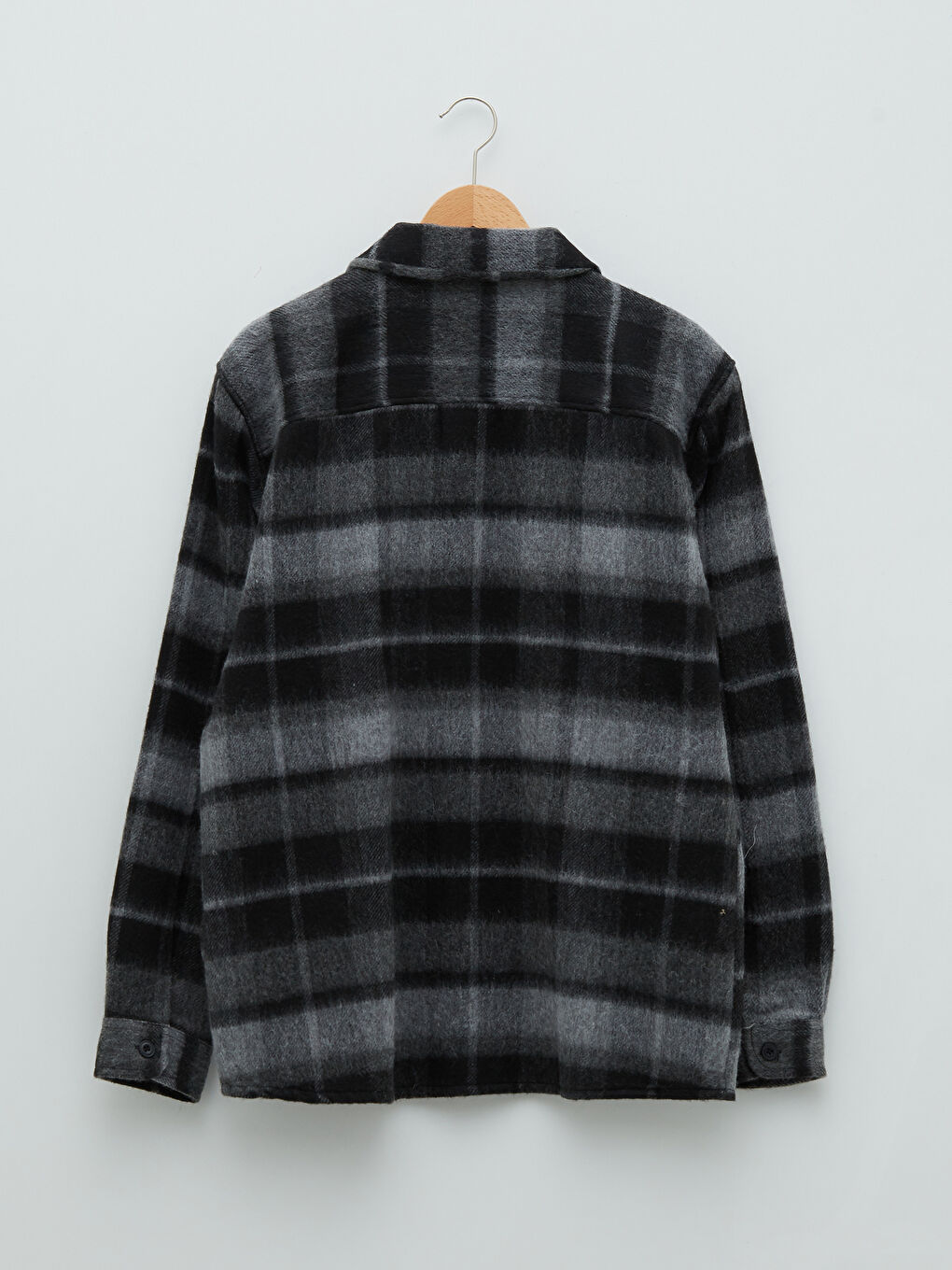 Relaxed Fit Long Sleeve Plaid Men's Lumberjack Shirt Jacket-7