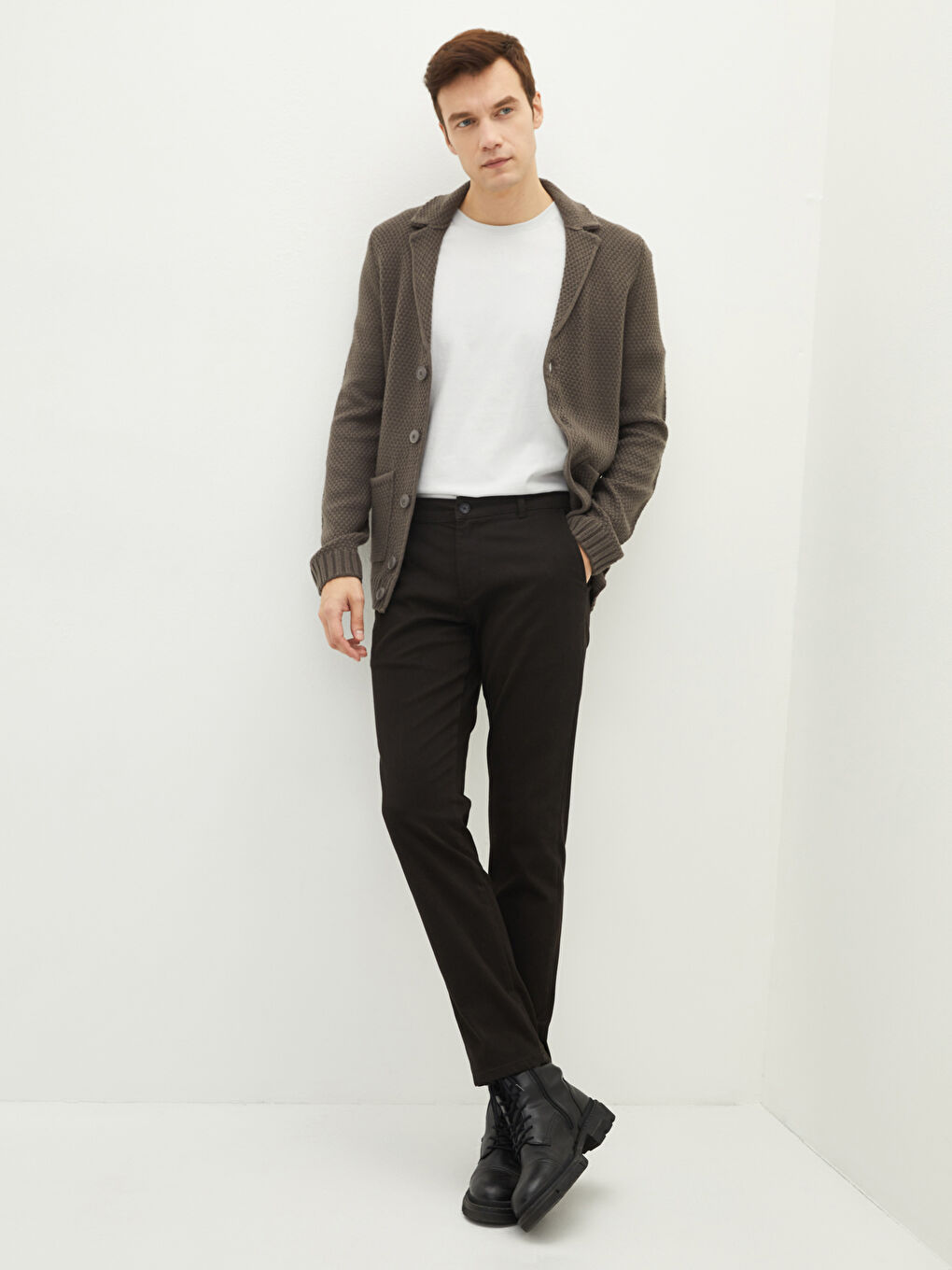 Slim Fit Textured Men's Trousers