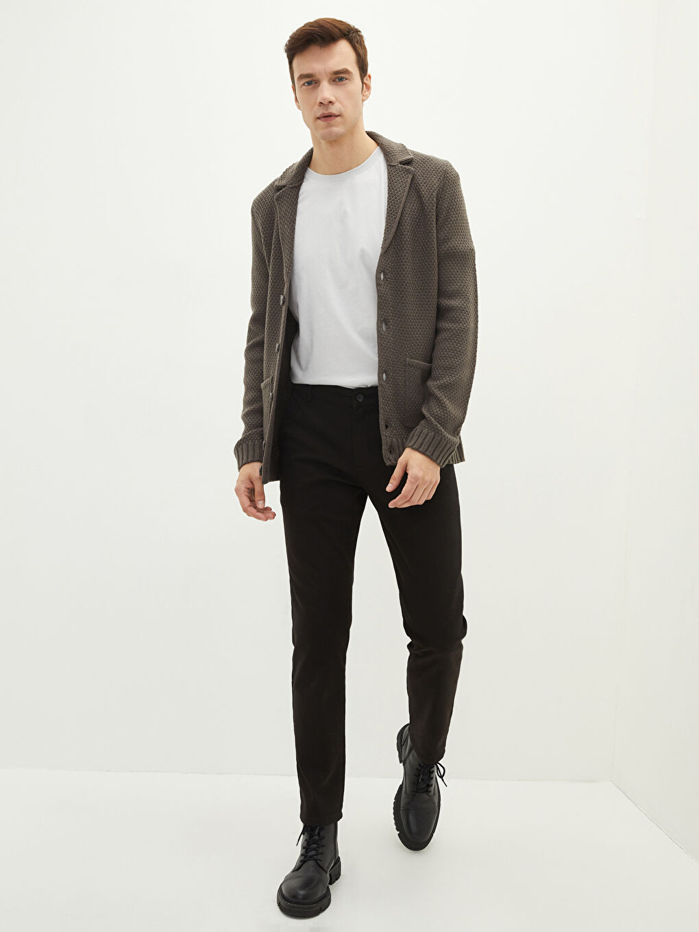 Slim Fit Textured Men's Trousers-1