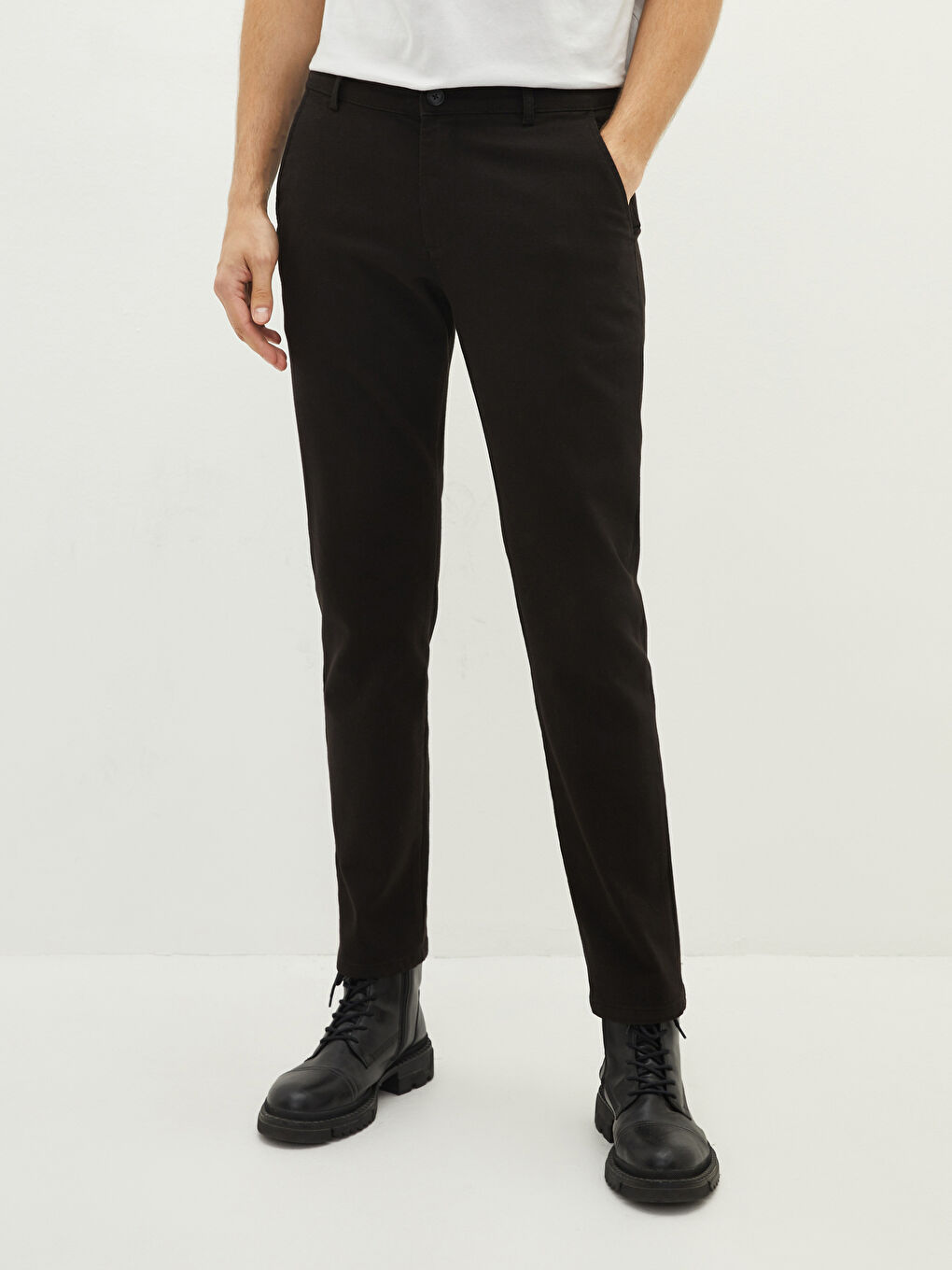 Slim Fit Textured Men's Trousers-3