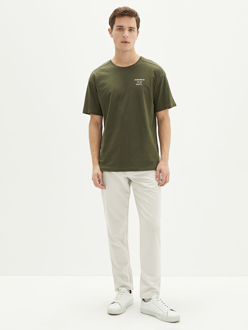 Oversize Crew Neck Short Sleeve Printed Jersey Men's T-Shirt -W1KV14Z8-HDL