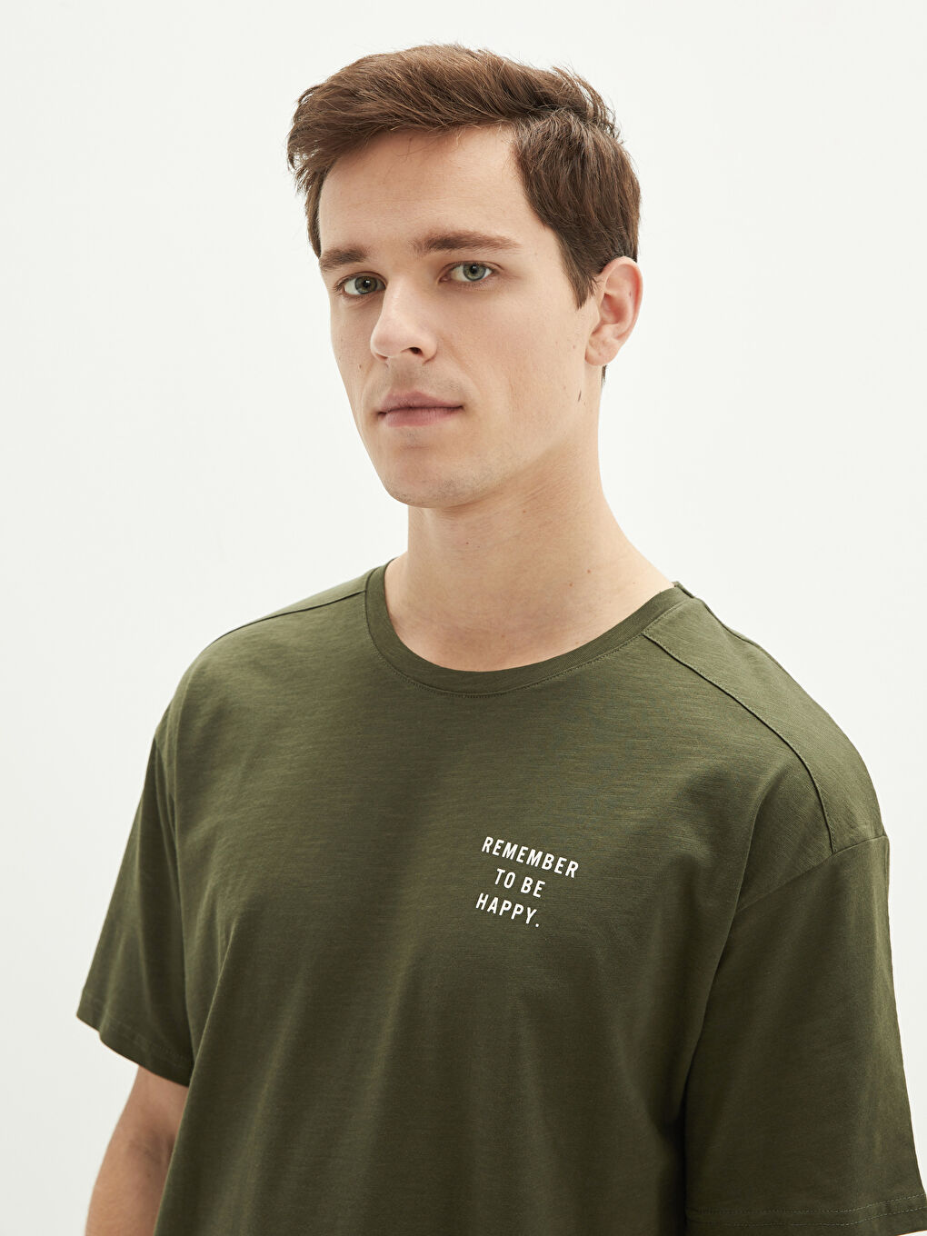 Oversize Crew Neck Short Sleeve Printed Jersey Men's T-Shirt -W1KV14Z8-HDL