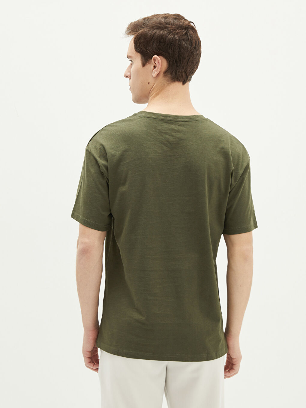 Oversize Crew Neck Short Sleeve Printed Jersey Men's T-Shirt -W1KV14Z8-HDL