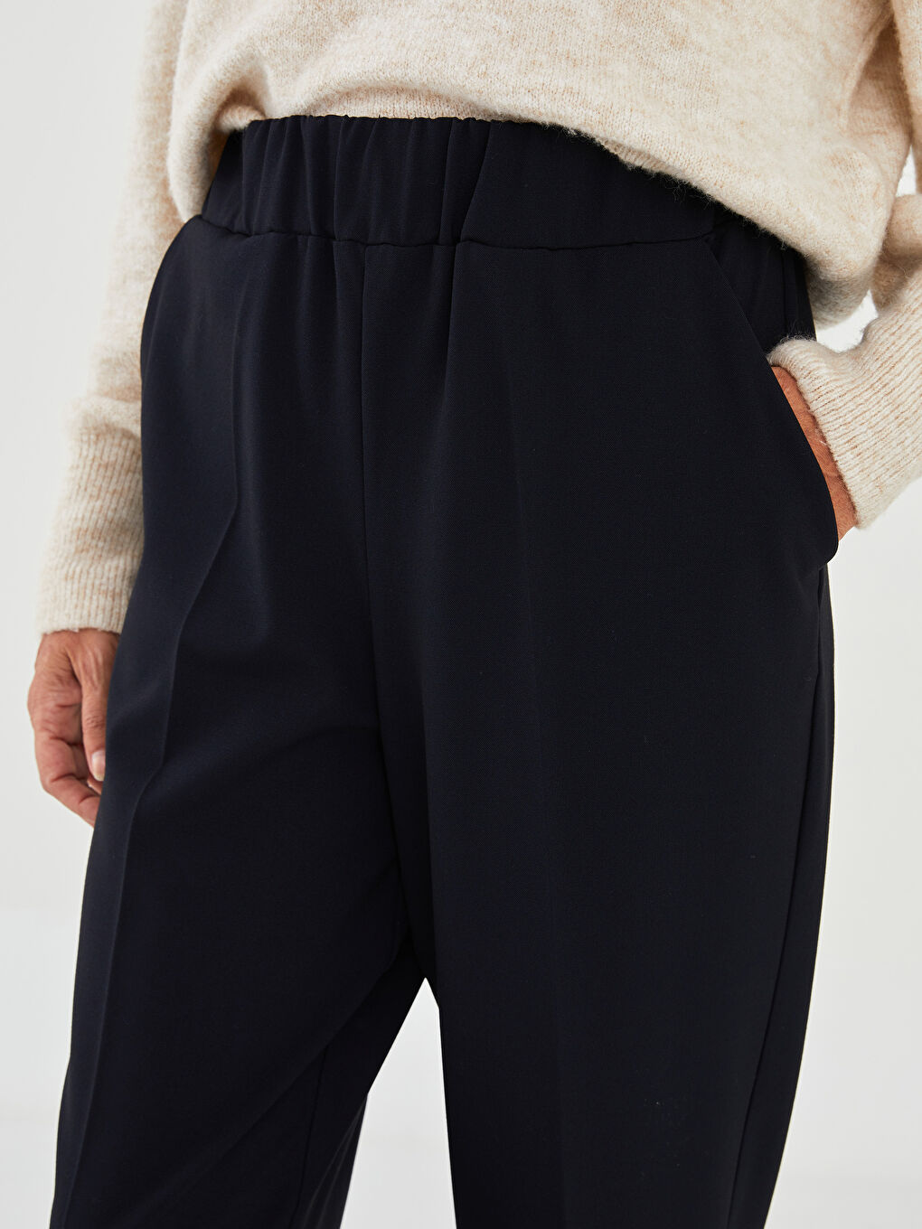 Elastic Waist Straight Pocket Detailed Women's Harem Trousers -W1KV22Z8-E1J