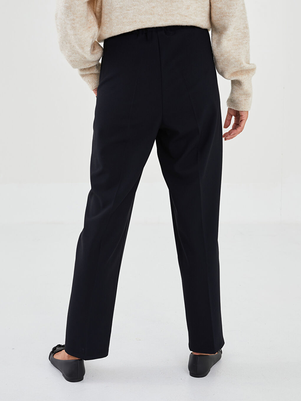 Elastic Waist Straight Pocket Detailed Women's Harem Trousers -W1KV22Z8-E1J