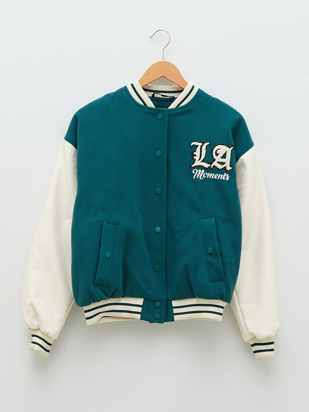 Geacă Colegiu Brodată cu Mâneci Lungi pentru Femei-6