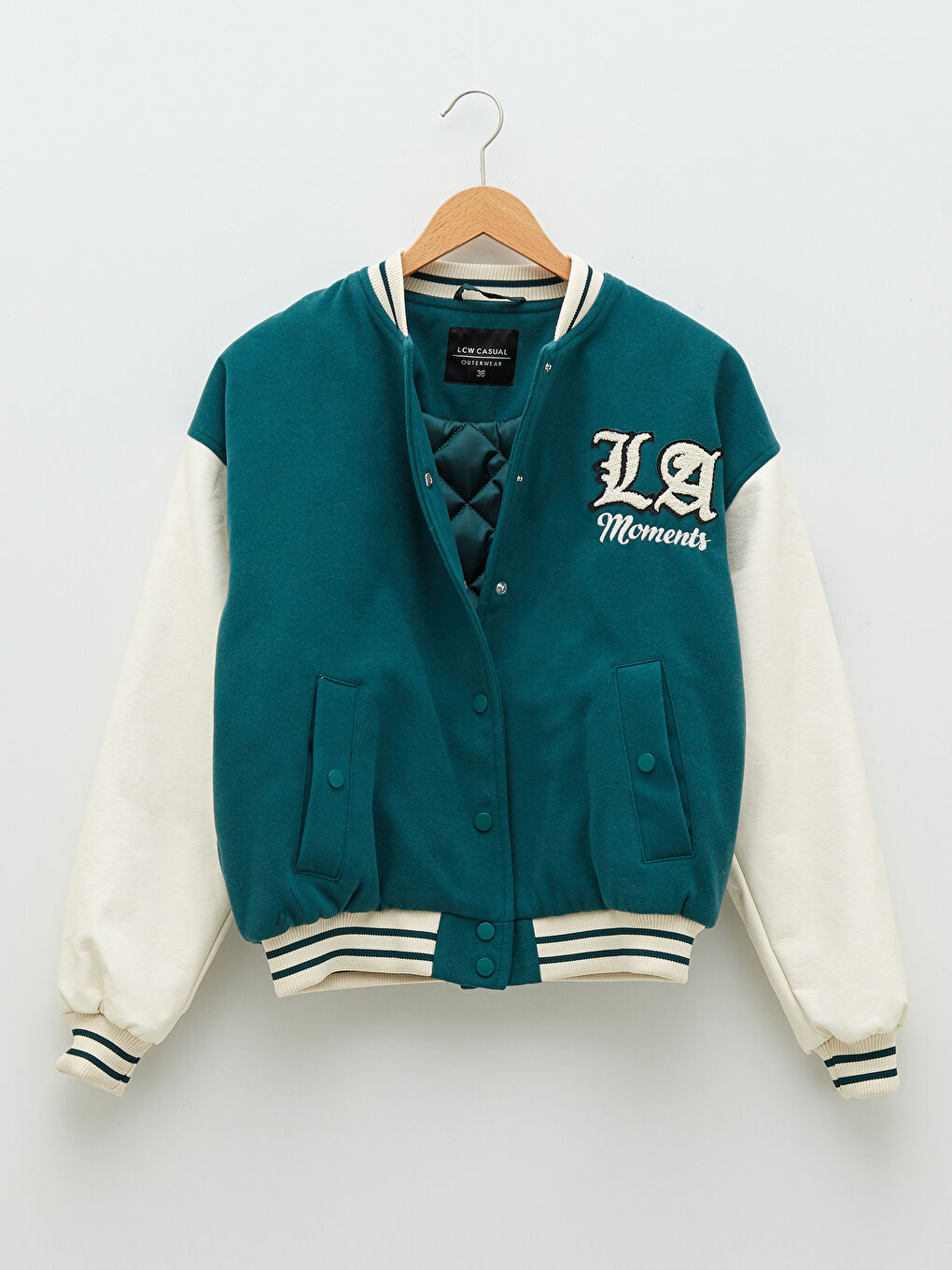 Geacă Colegiu Brodată cu Mâneci Lungi pentru Femei-7