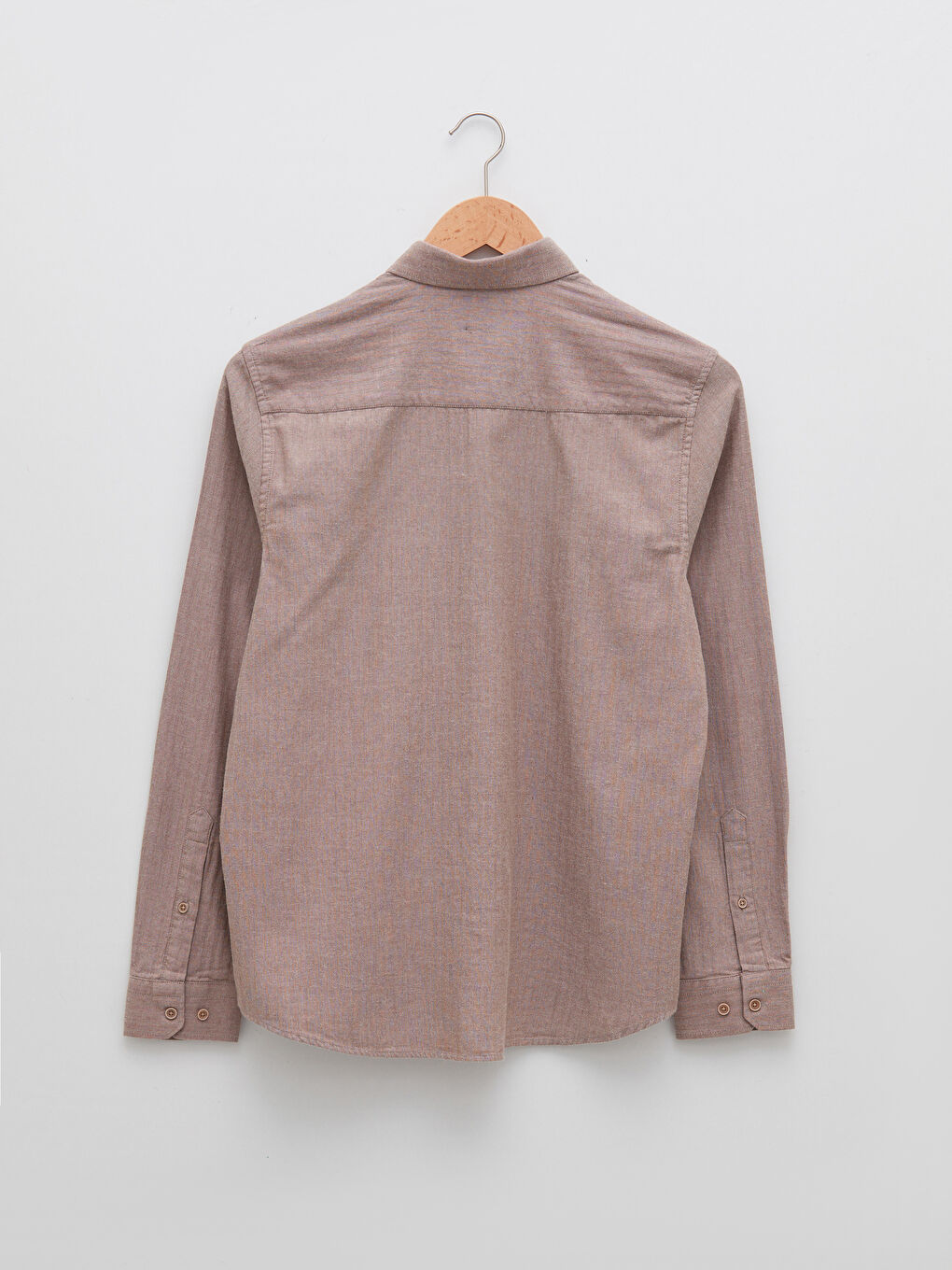 Bej Slim Fit Uzun Kollu Erkek Gömlek-6