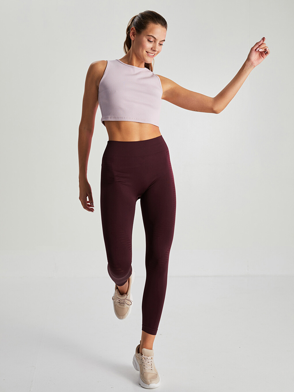 Reflector Printed Seamless Women's Outdoor Tights With Elastic Waist
