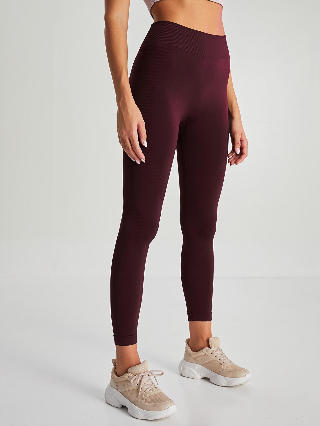 Reflector Printed Seamless Women's Outdoor Tights With Elastic Waist-3