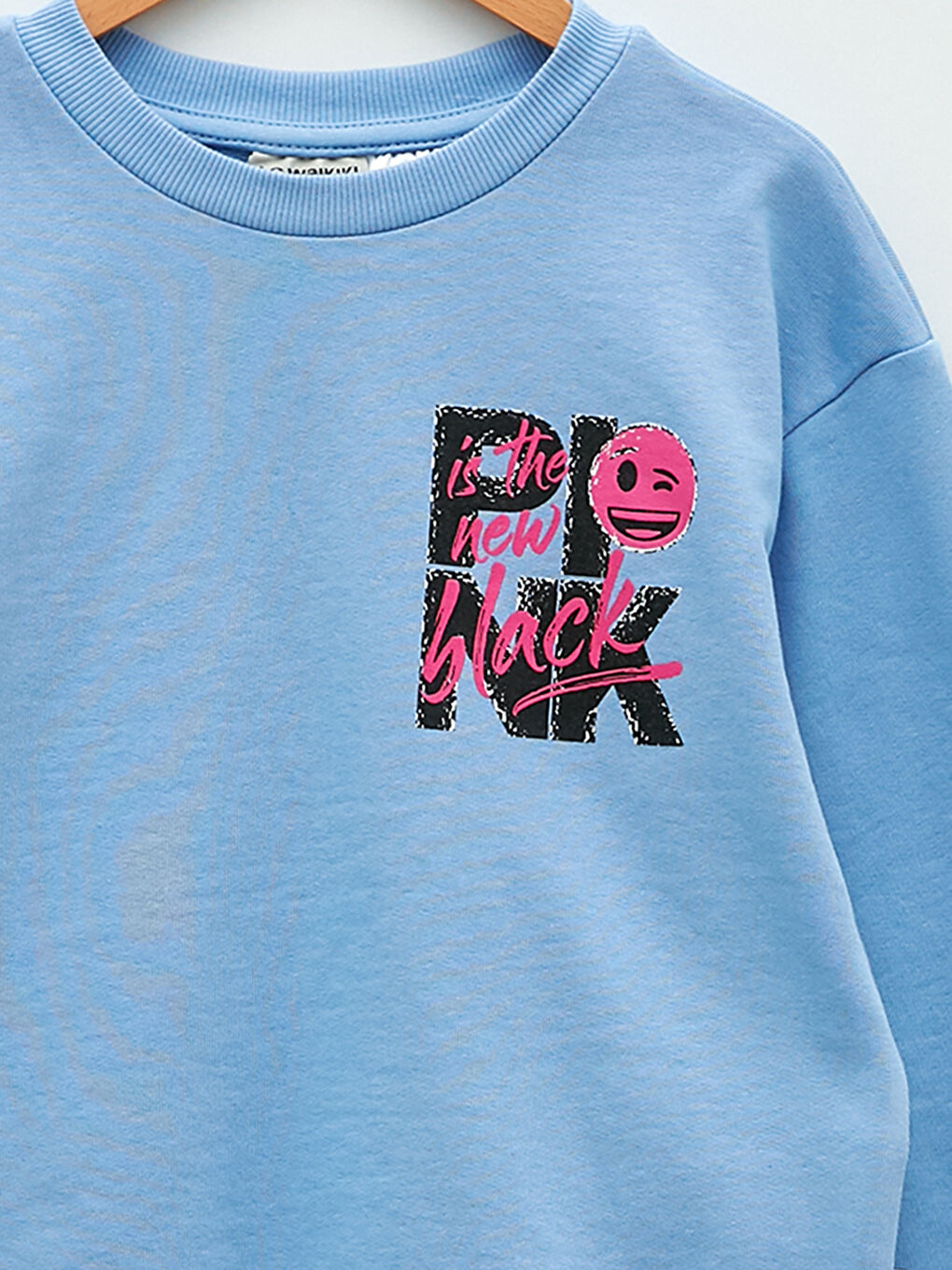 Crew Neck Emoji Printed Long Sleeve Girls' Sweatshirt-2