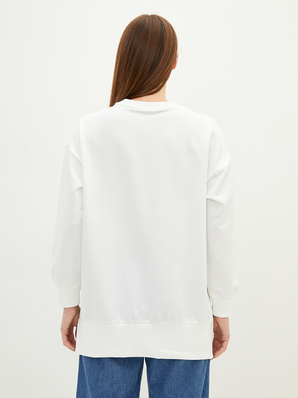 Crew Neck Embroidered Long Sleeve Women's Sweatshirt-5