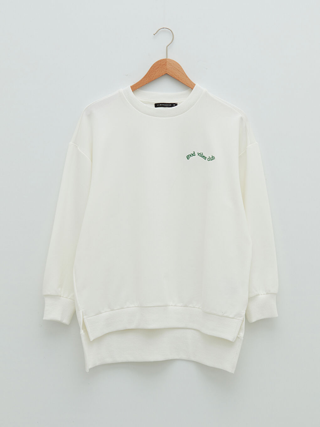 Crew Neck Embroidered Long Sleeve Women's Sweatshirt-6