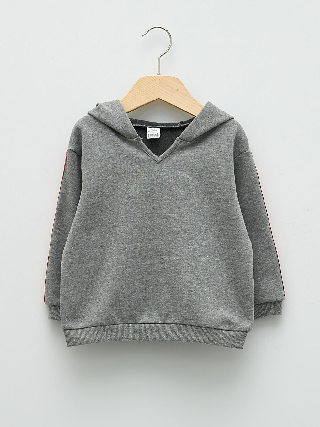 LCW baby Antrasit Melanj Uzun Kol Basic Kız Bebek Hoodie