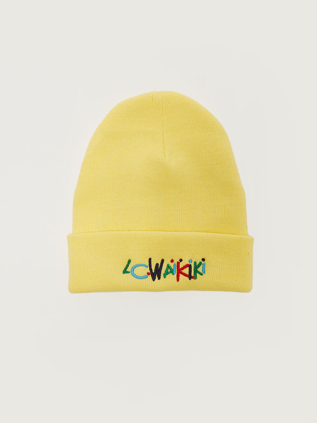 Sarı Erkek Çocuk LC Waikiki Yazısı Nakışlı Triko Bere-1