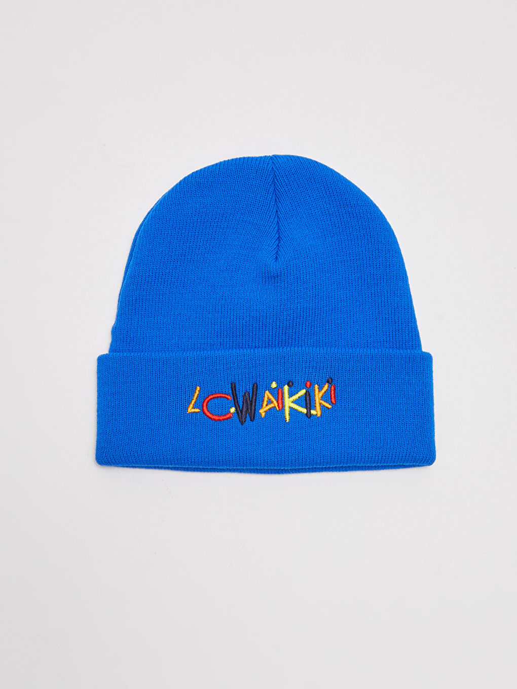 Mavi Erkek Çocuk LC Waikiki Yazısı Nakışlı Triko Bere-1