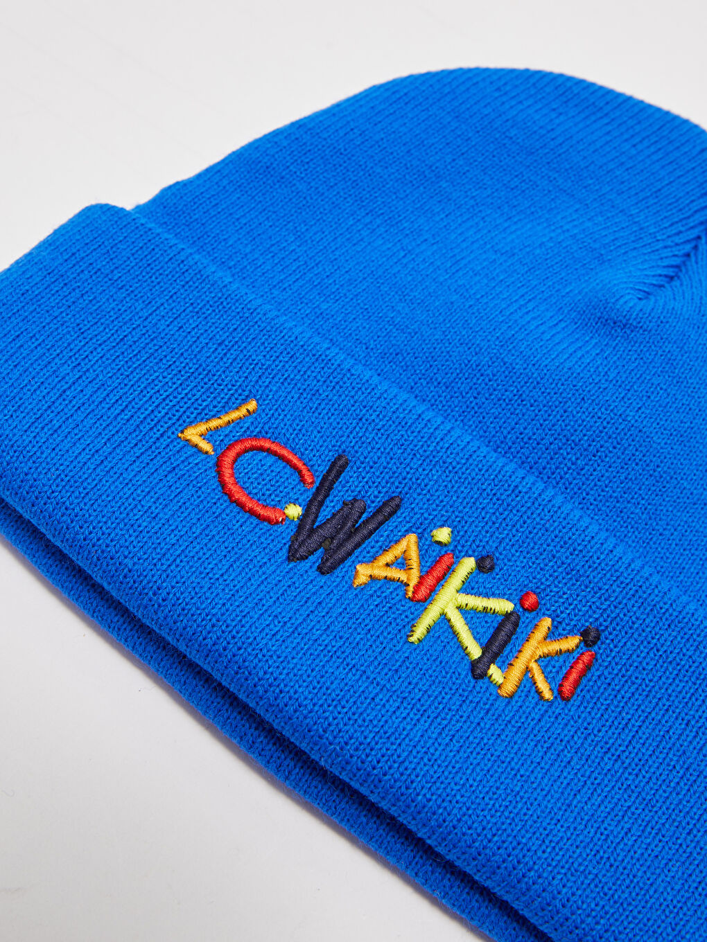 Mavi Erkek Çocuk LC Waikiki Yazısı Nakışlı Triko Bere-2