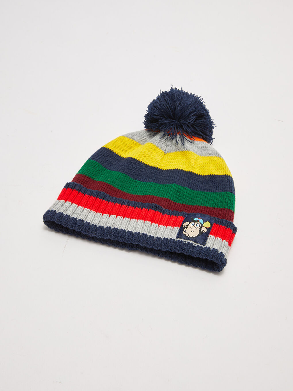 Karışık Renkli Çizgili Erkek Çocuk Bere ve Boyunluk 2'li-1