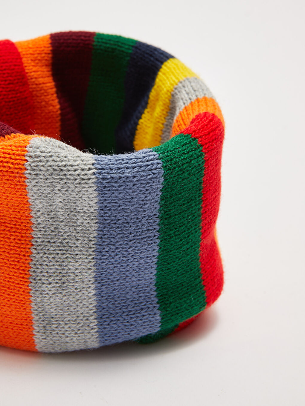 Karışık Renkli Çizgili Erkek Çocuk Bere ve Boyunluk 2'li-4