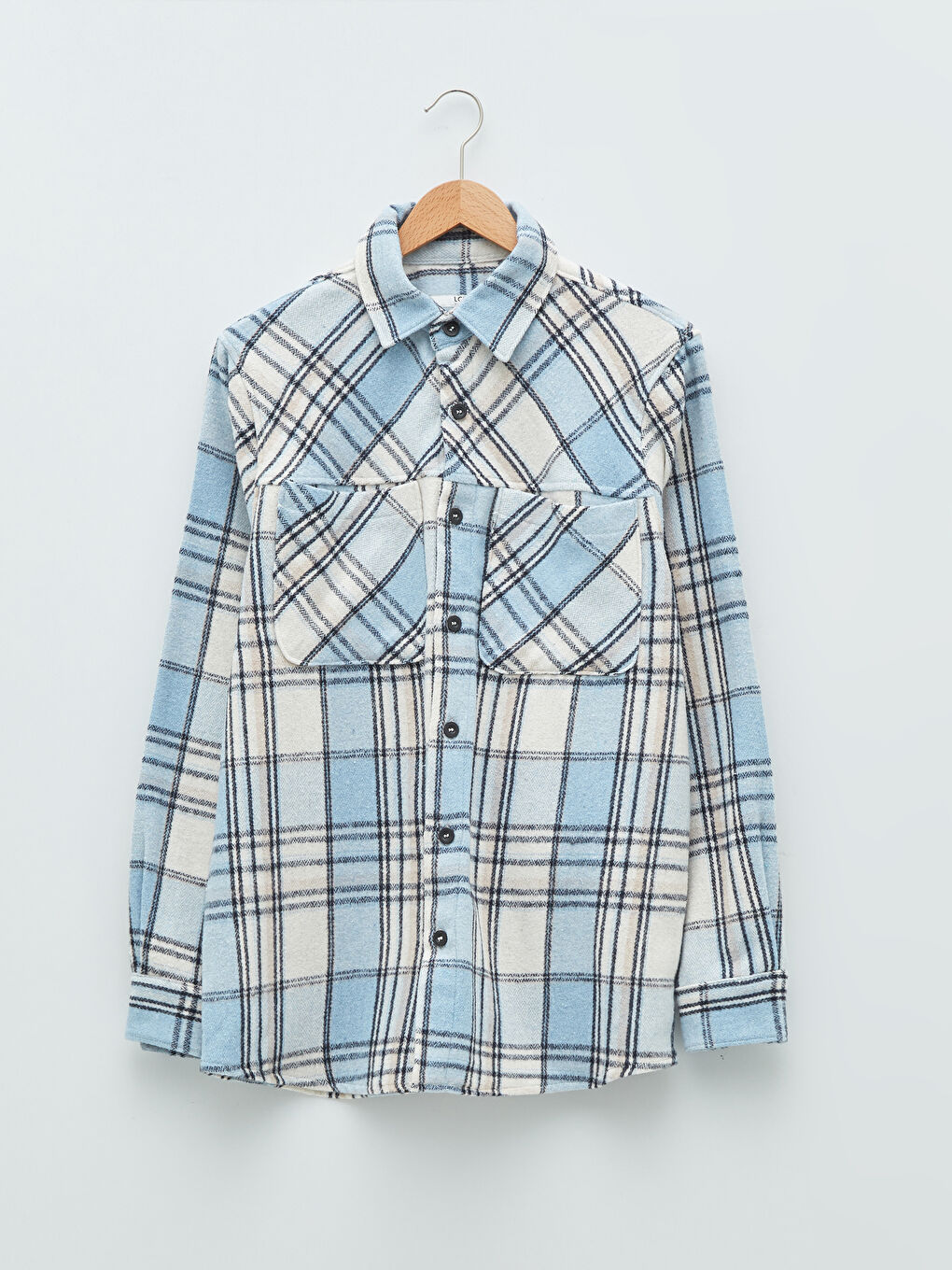 Opušteni kroj dugi rukav karirana muška flanel košulja jakna-5