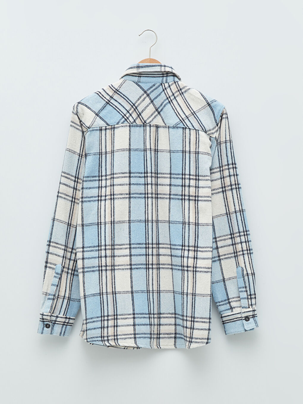 Opušteni kroj dugi rukav karirana muška flanel košulja jakna-6