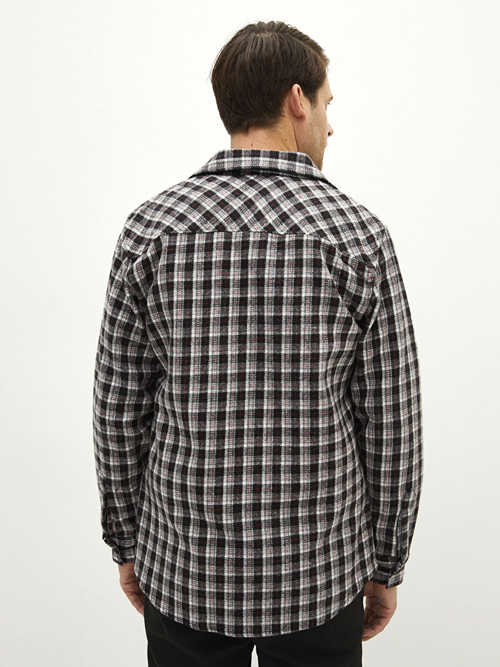 Relaxed Fit Long Sleeve Plaid Men's Lumberjack Shirt Jacket-4
