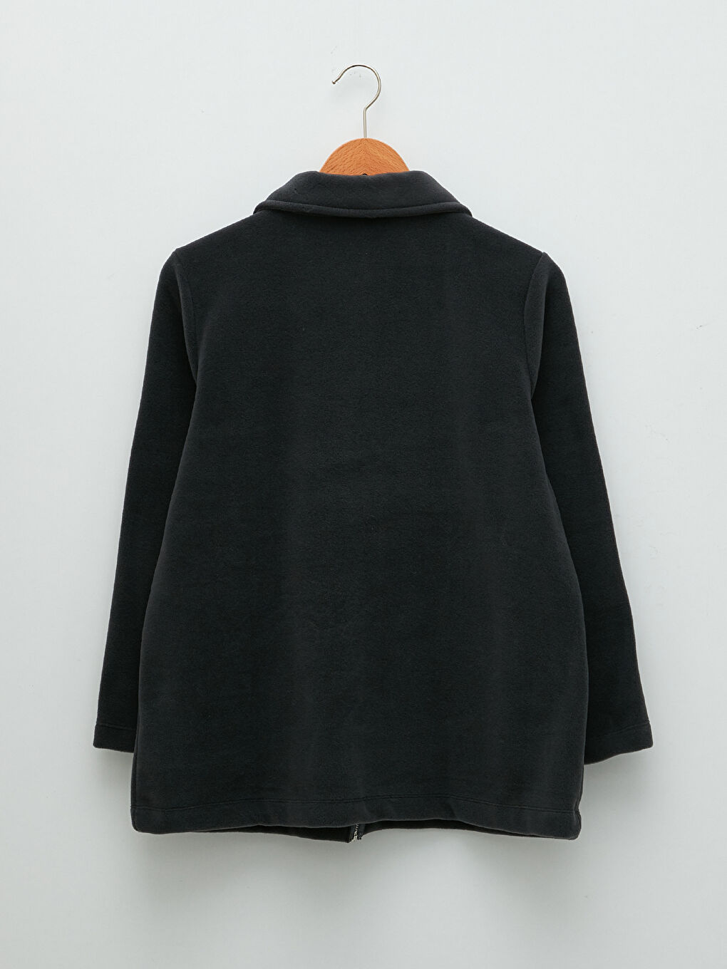 Polo Neck Solid Long Sleeve Fleece Women's Sports Cardigan -W1KY39Z8-R34