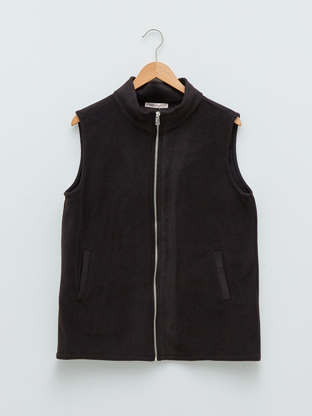 Gilet Uni en Polaire pour Femmes à Col Cheminée-5