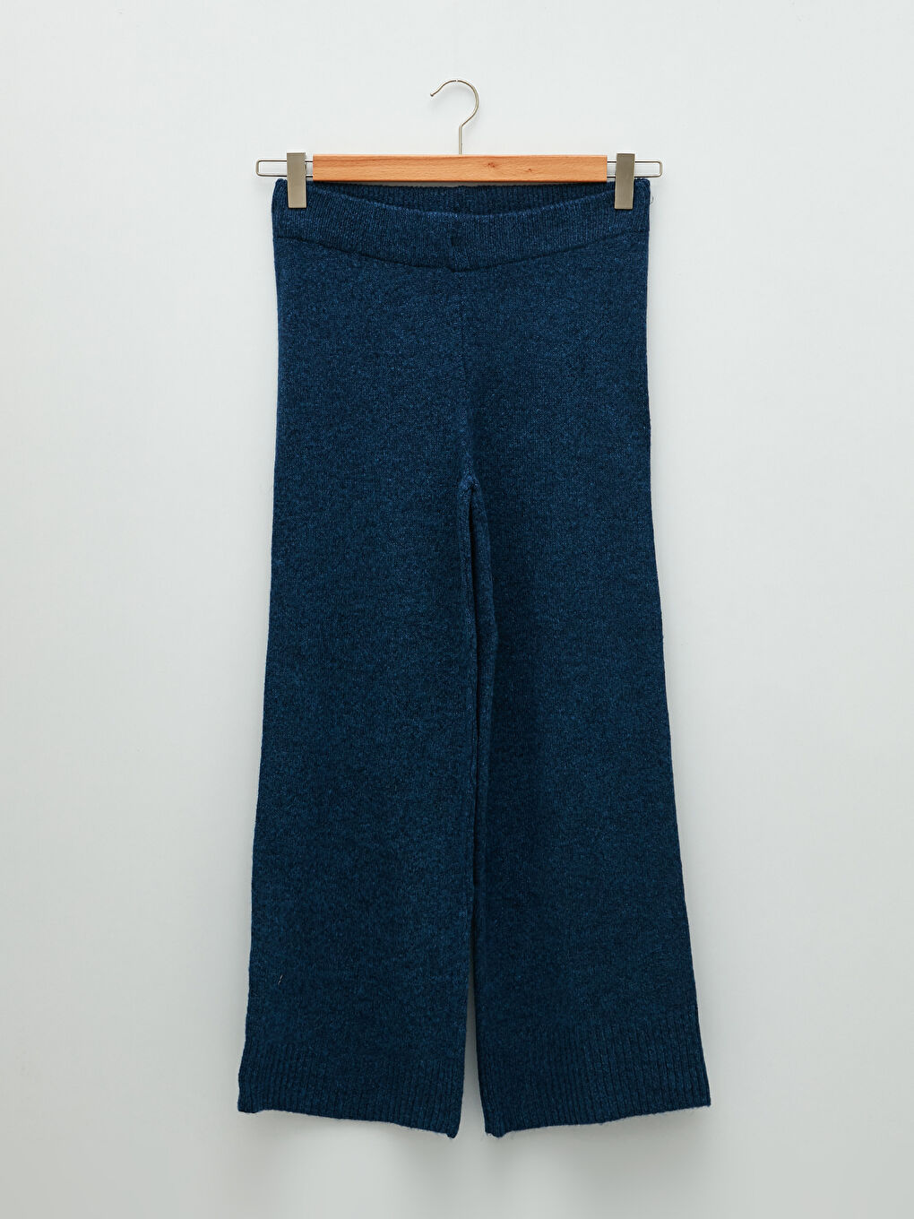 Women's Elasticated Waist Plain Knitwear Trousers-5