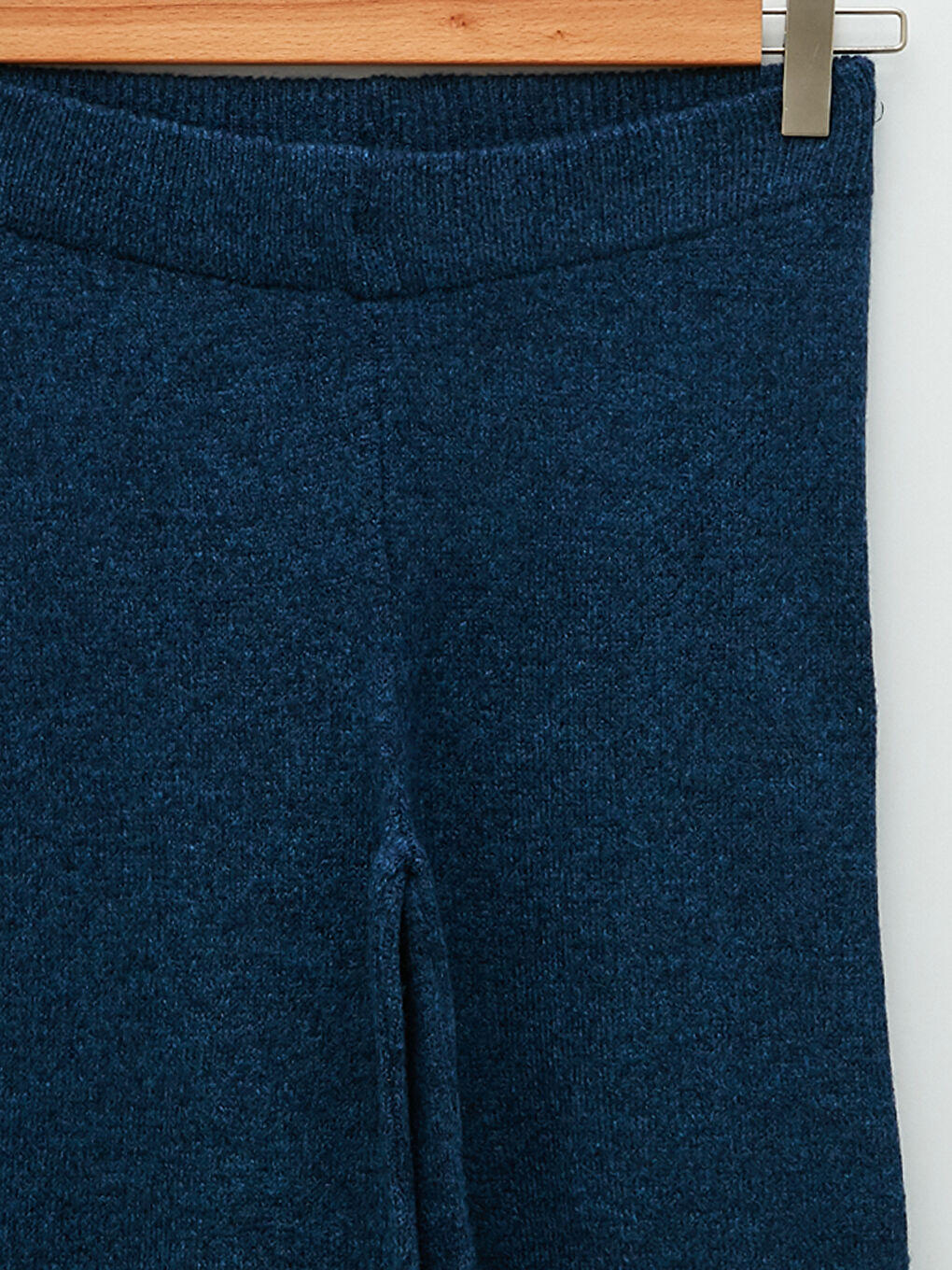 Women's Elasticated Waist Plain Knitwear Trousers-7