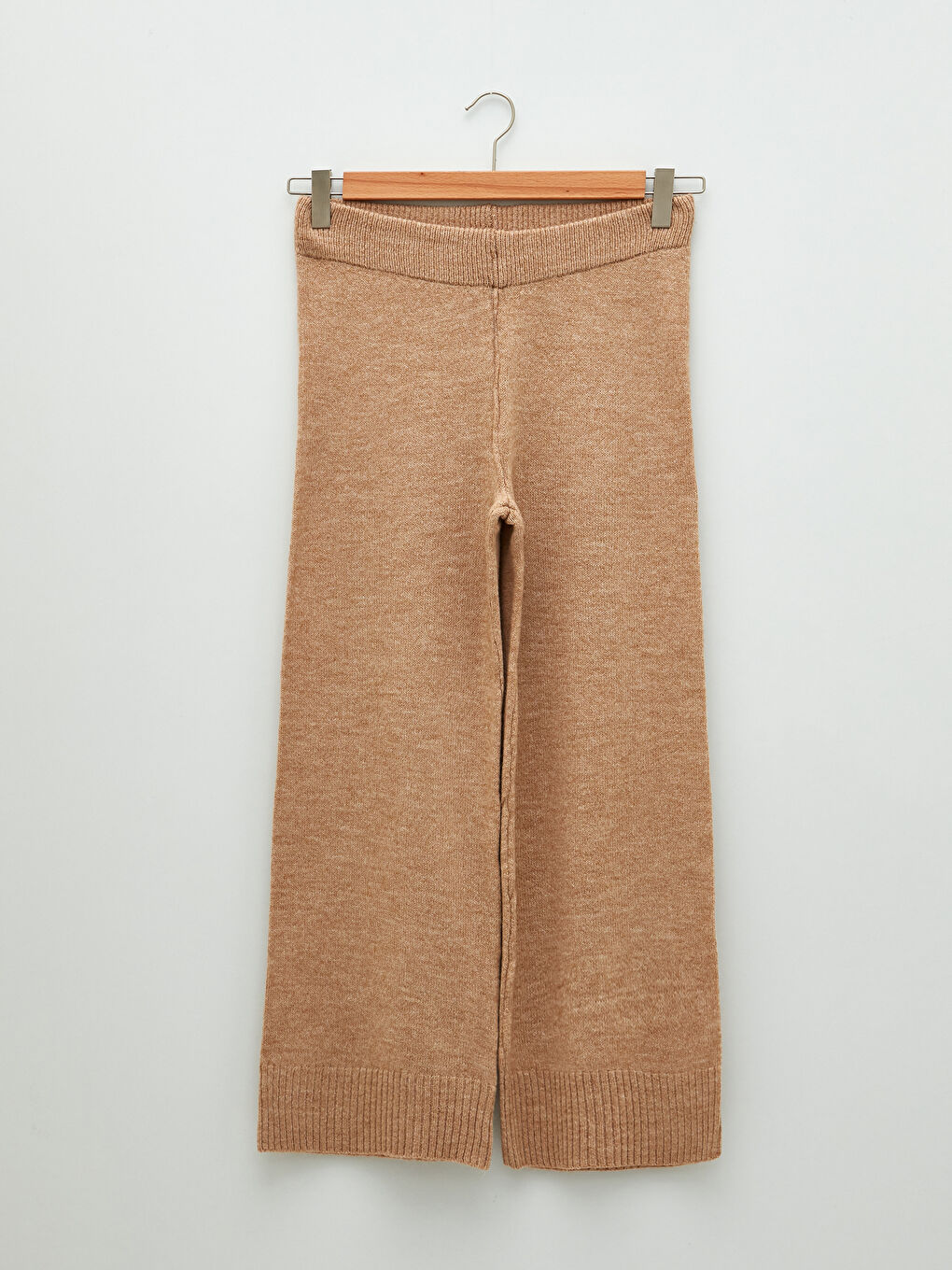 Women's Elasticated Waist Plain Knitwear Trousers-5