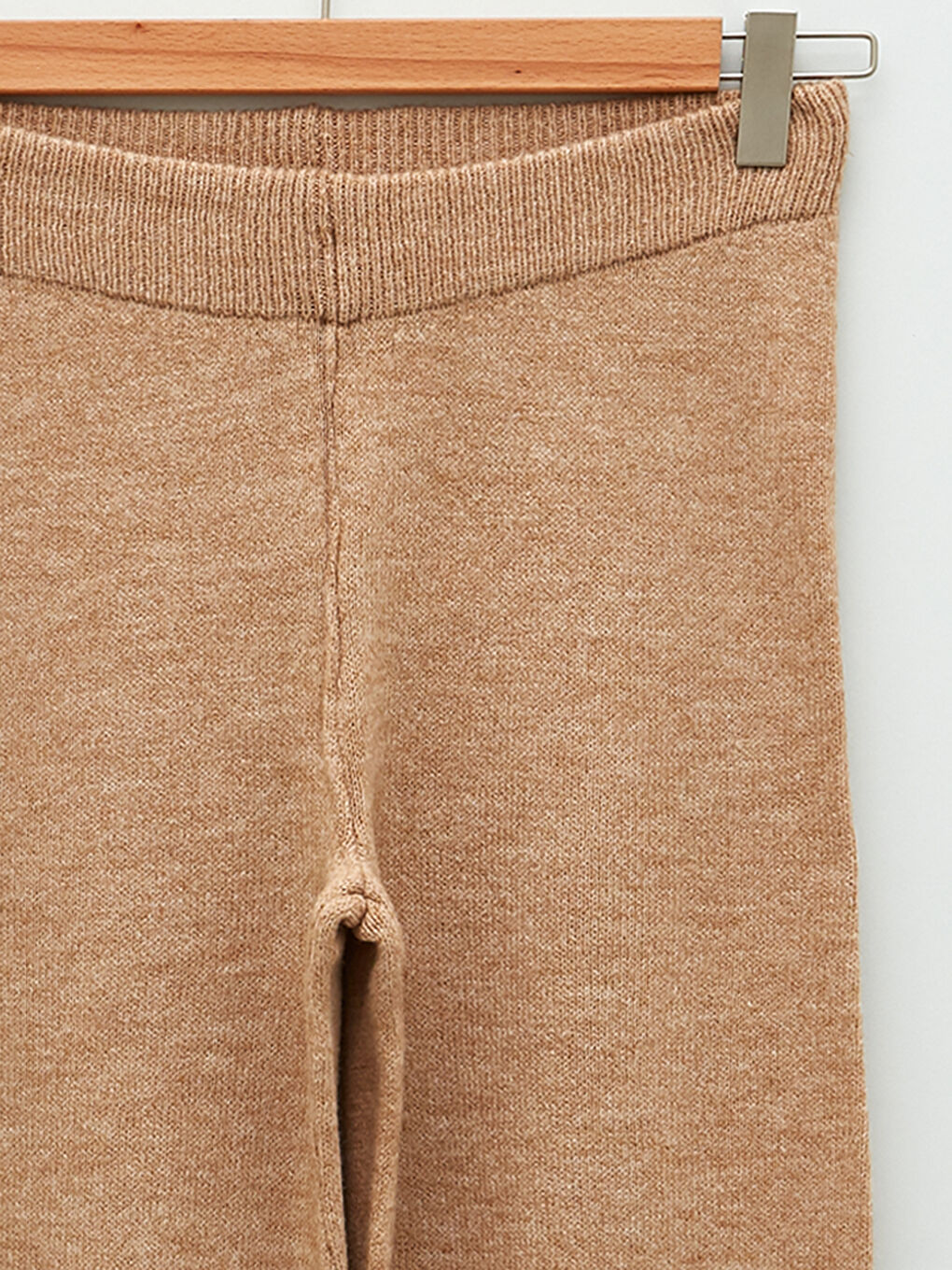 Women's Elasticated Waist Plain Knitwear Trousers-7