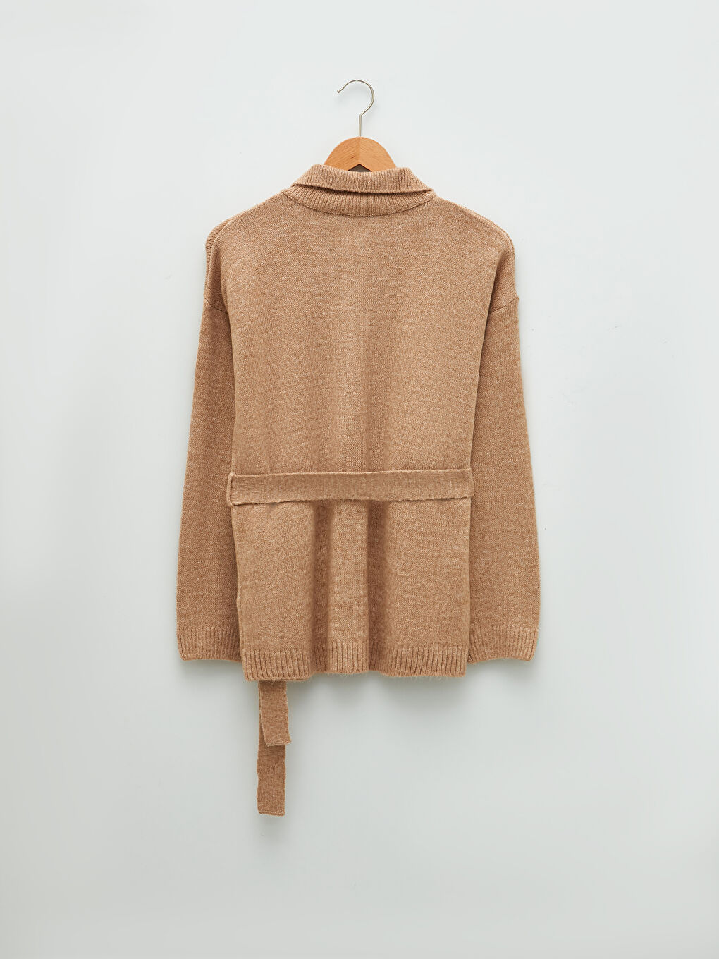 Collared Neck Plain Long Sleeve Women's Knitwear Cardigan-6