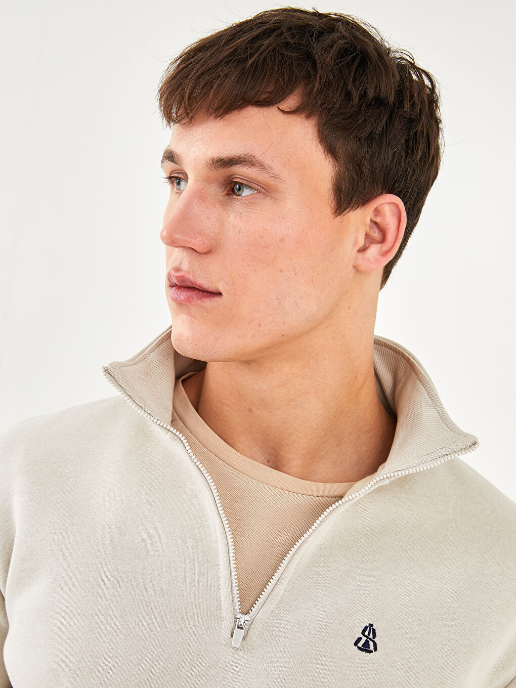 Funnel Neck Long Sleeve Men's Thick Sweatshirt-2
