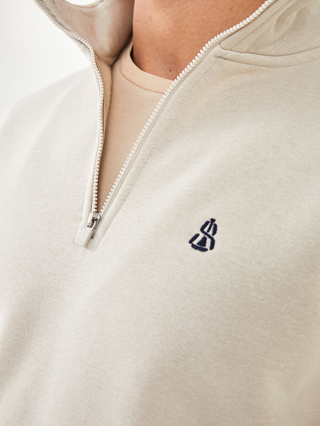 Funnel Neck Long Sleeve Men's Thick Sweatshirt-3