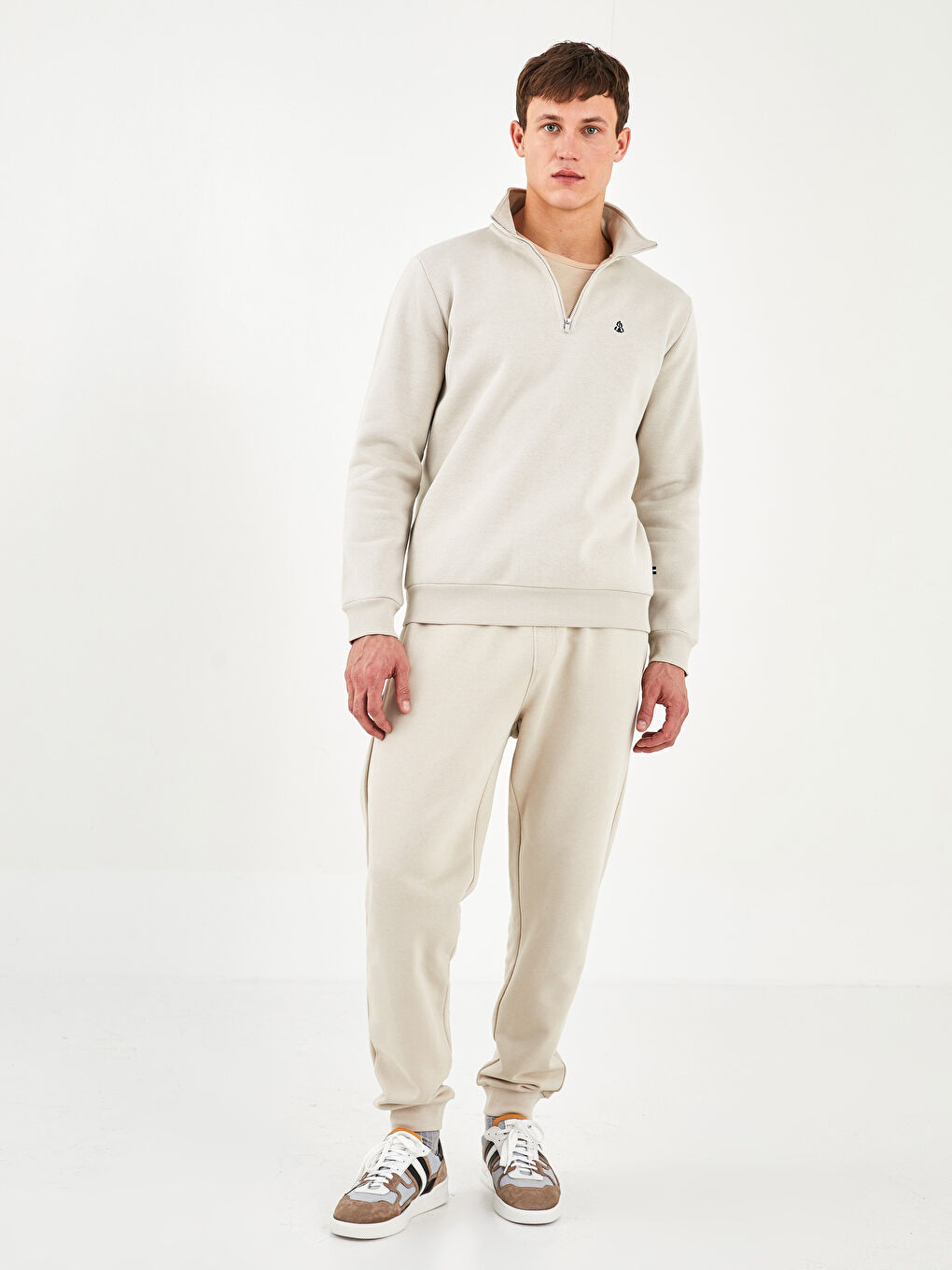 Funnel Neck Long Sleeve Men's Thick Sweatshirt-4