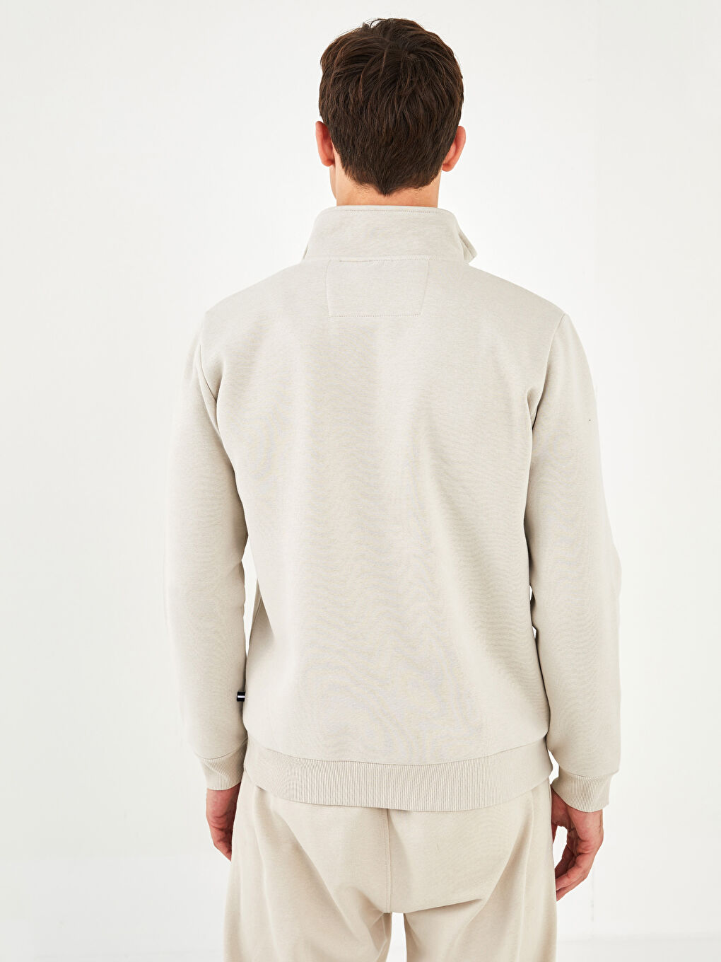 Funnel Neck Long Sleeve Men's Thick Sweatshirt-5