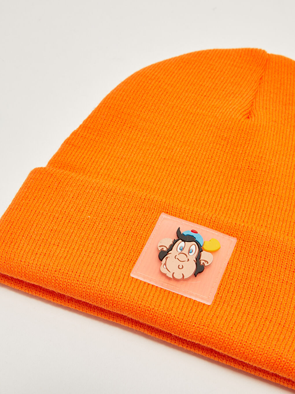 Turuncu Nostaljik Maymun Baskılı Erkek Çocuk Triko Bere-2