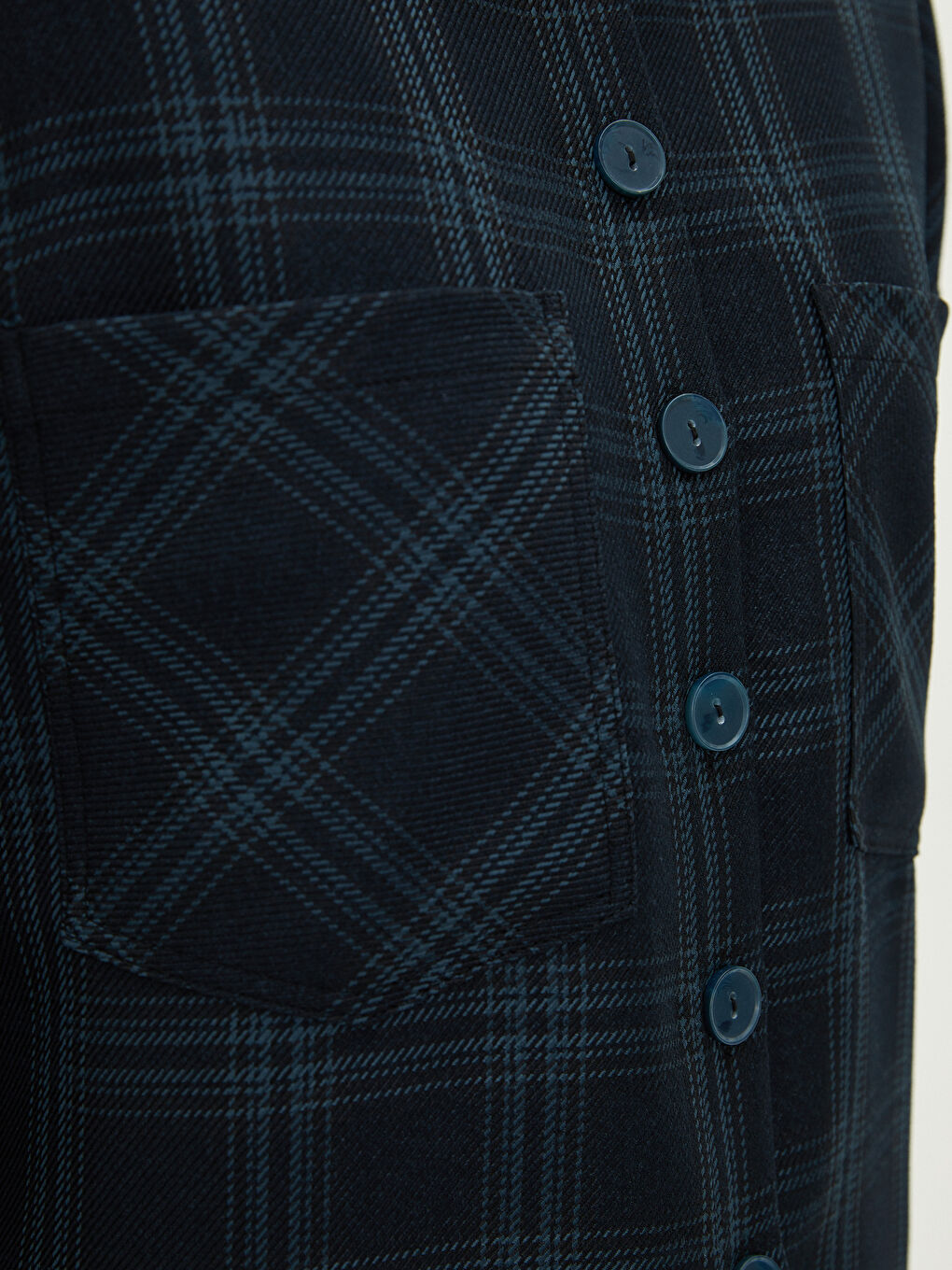 Siyah Ekose Uzun Kollu Oversize Gabardin Kadın Gömlek Tunik-2