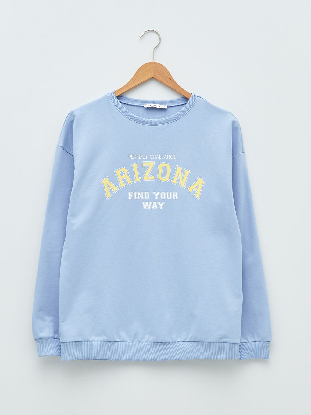 Sweat-shirt à manches longues imprimé avec slogan et col rond pour Femmes-5