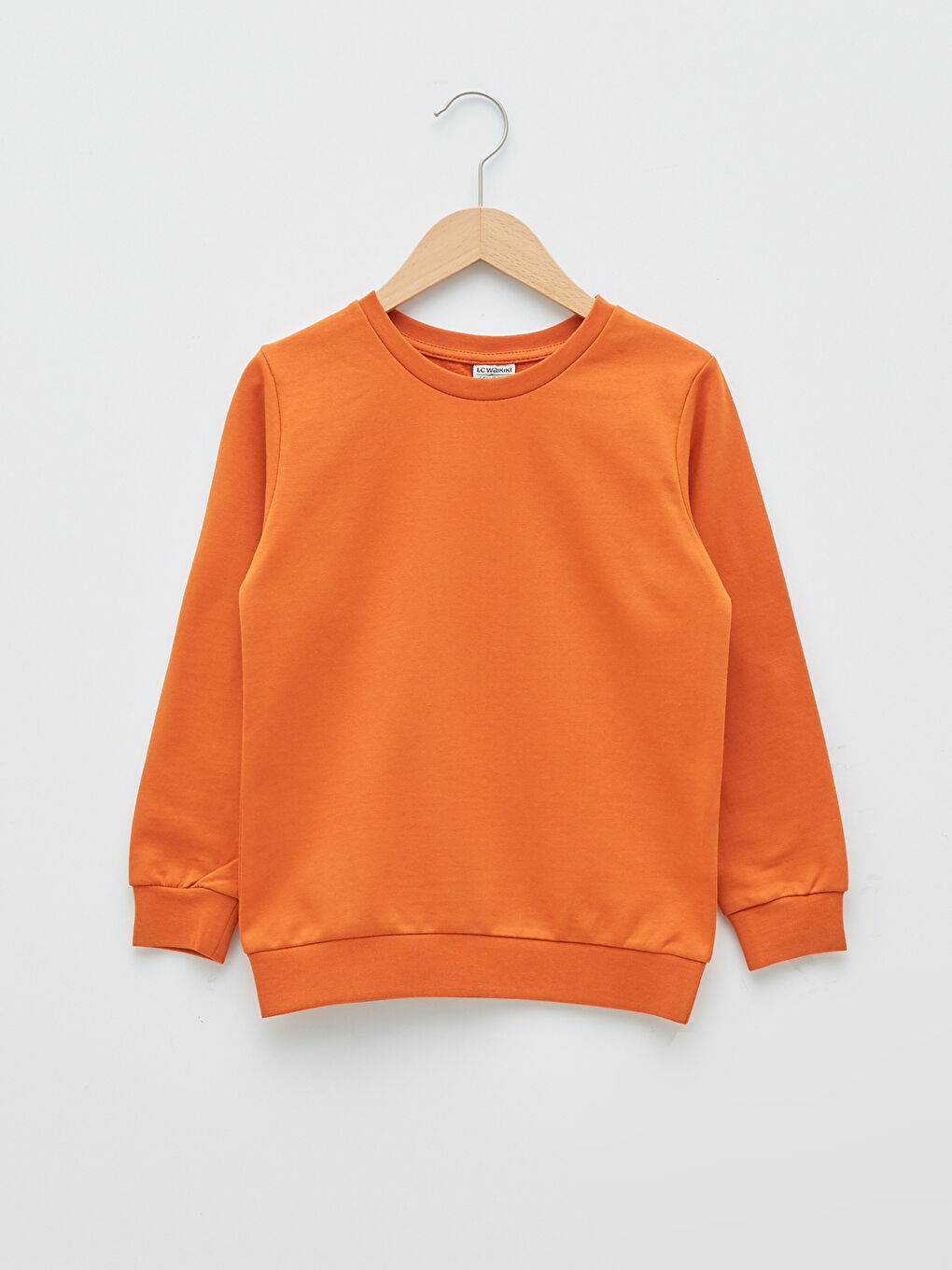 Turuncu Bisiklet Yaka Basic Uzun Kollu Erkek Çocuk Sweatshirt