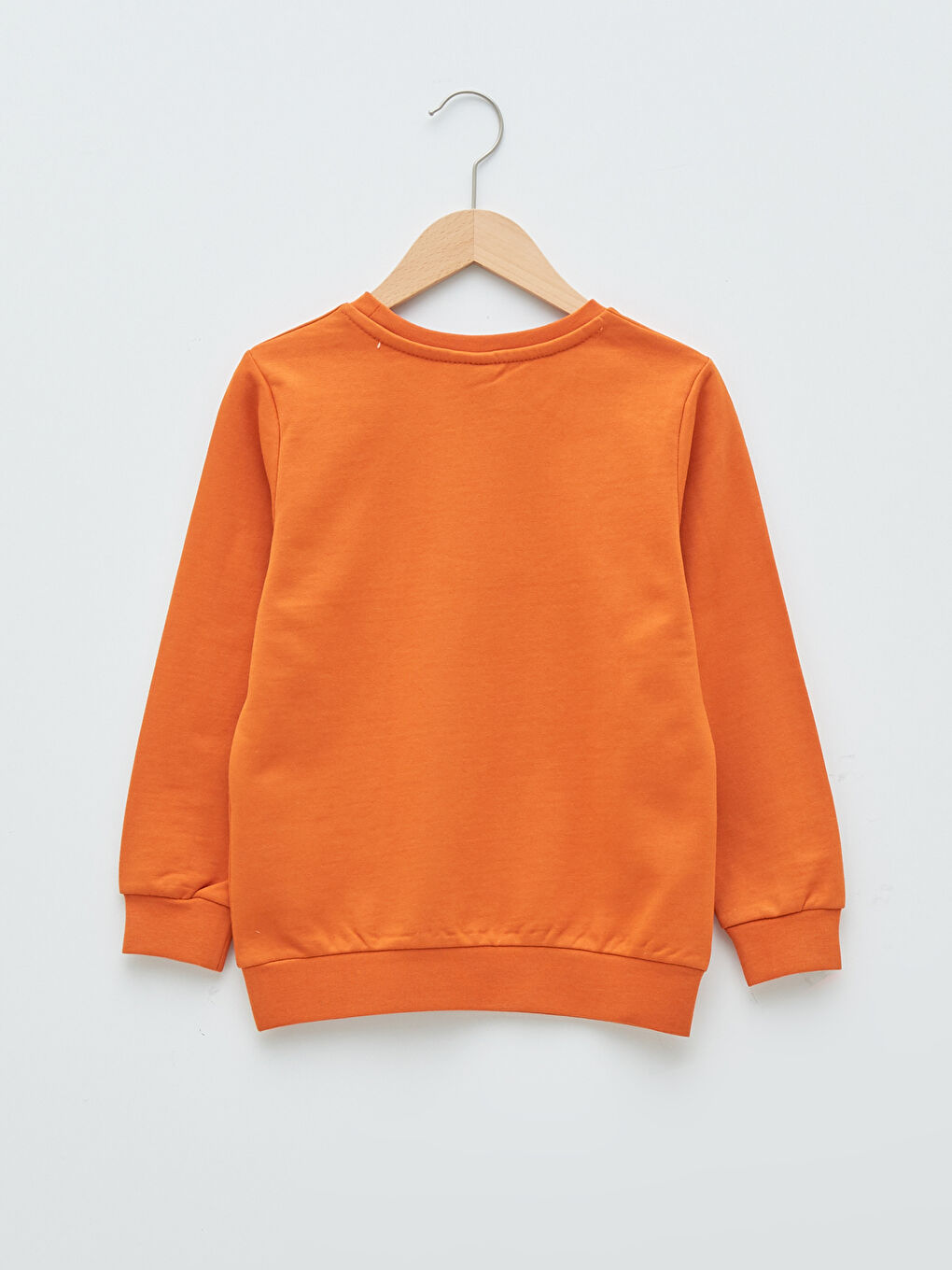 Turuncu Bisiklet Yaka Basic Uzun Kollu Erkek Çocuk Sweatshirt-1