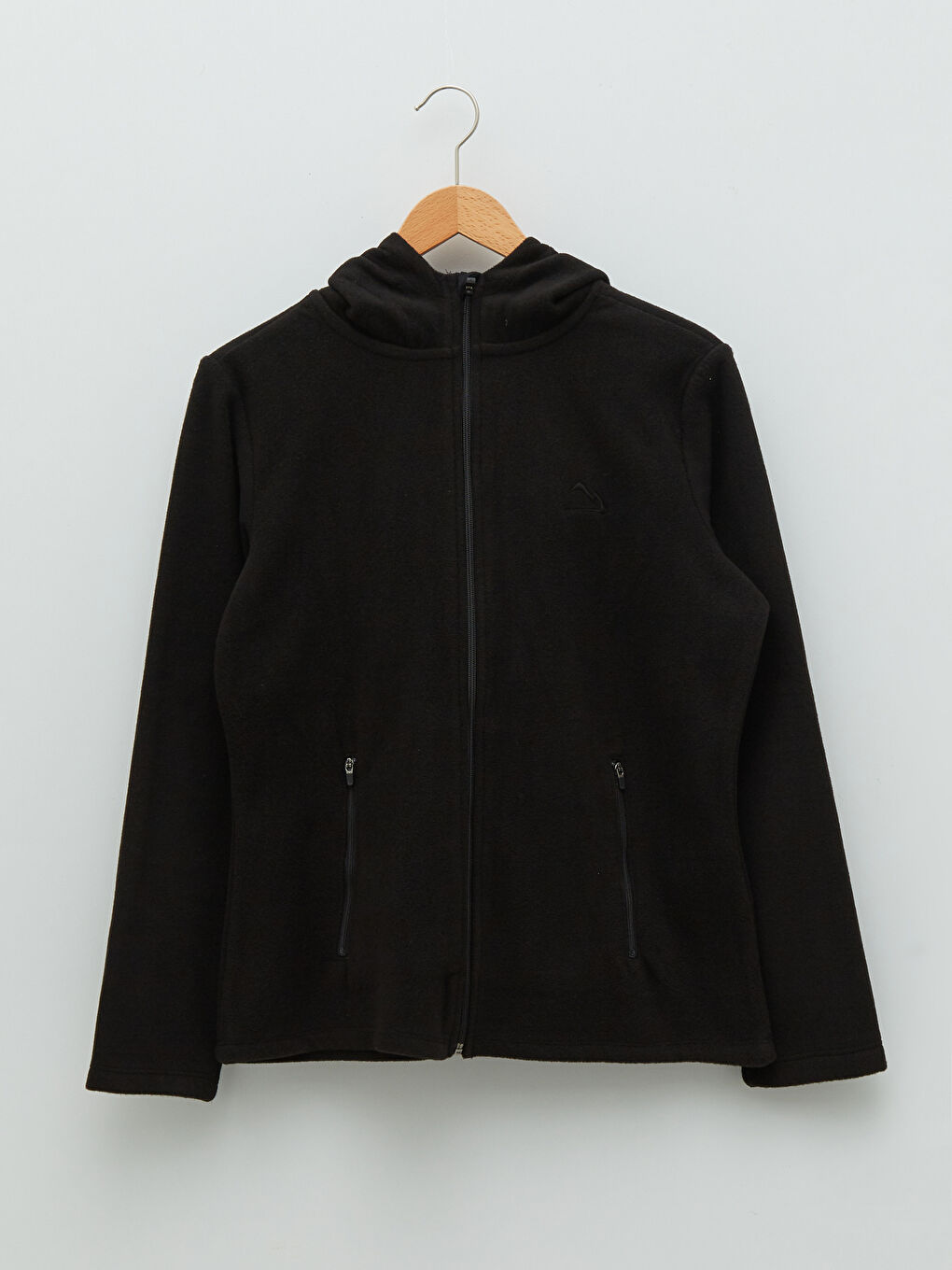 Siyah Kapüşonlu Nakışlı Uzun Kollu Kadın Spor Hırka-7