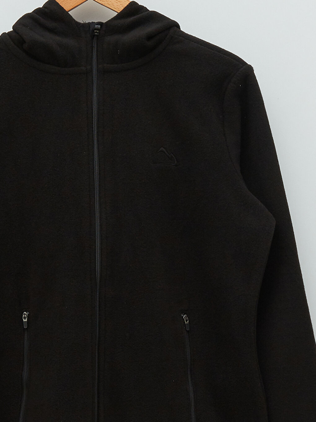 Siyah Kapüşonlu Nakışlı Uzun Kollu Kadın Spor Hırka-9