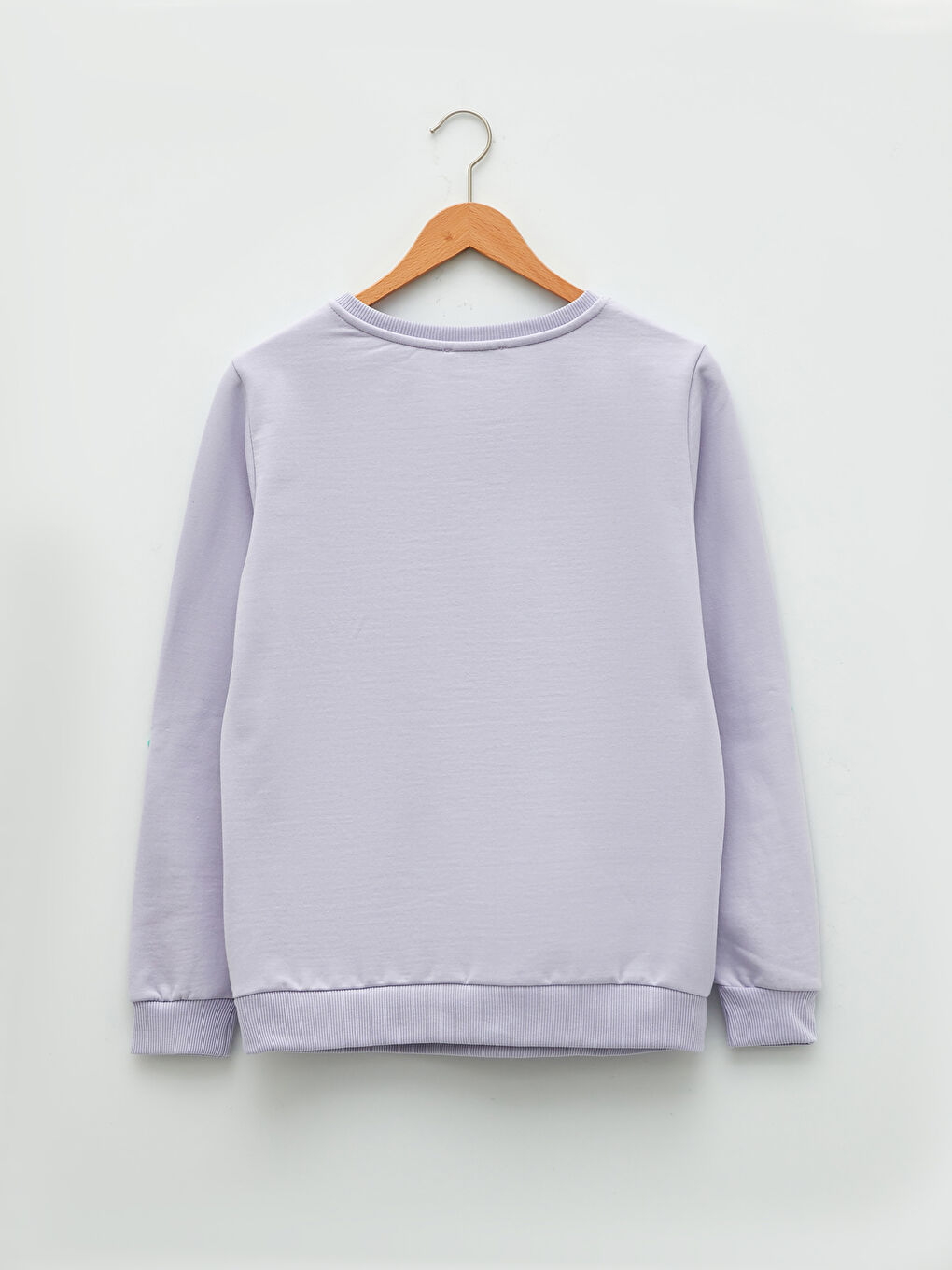 Lila Bisiklet Yaka Baskılı Uzun Kollu Kadın Sweatshirt-6